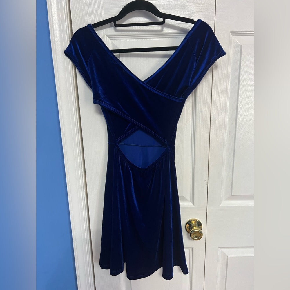 Garage Velvet Open Back Dress